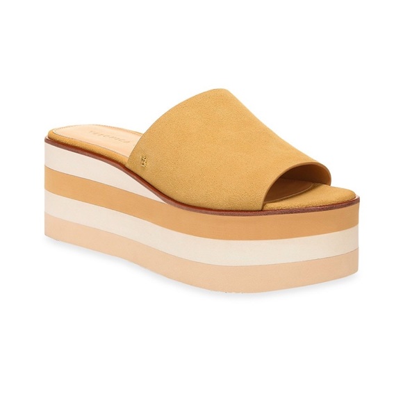 Veronica Beard Shoes - Veronica Beard | Eunise Leather Platform Slides | Size 8
